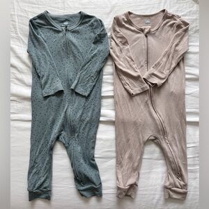 Cloud Island Very soft modal blend rompers long sleeve two ways zipper set of 4